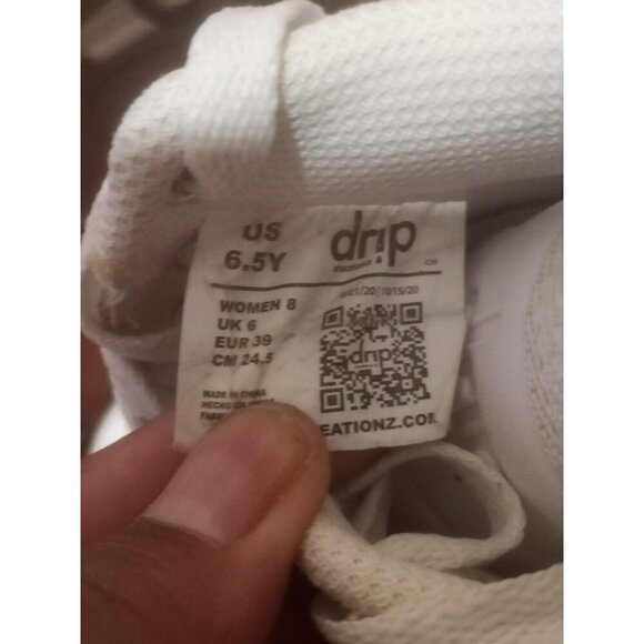 Drip Creationz White Sneakers Youth Size 6.5Y Women's 8 Lace Up Low Top Shoes - Picture 2 of 16